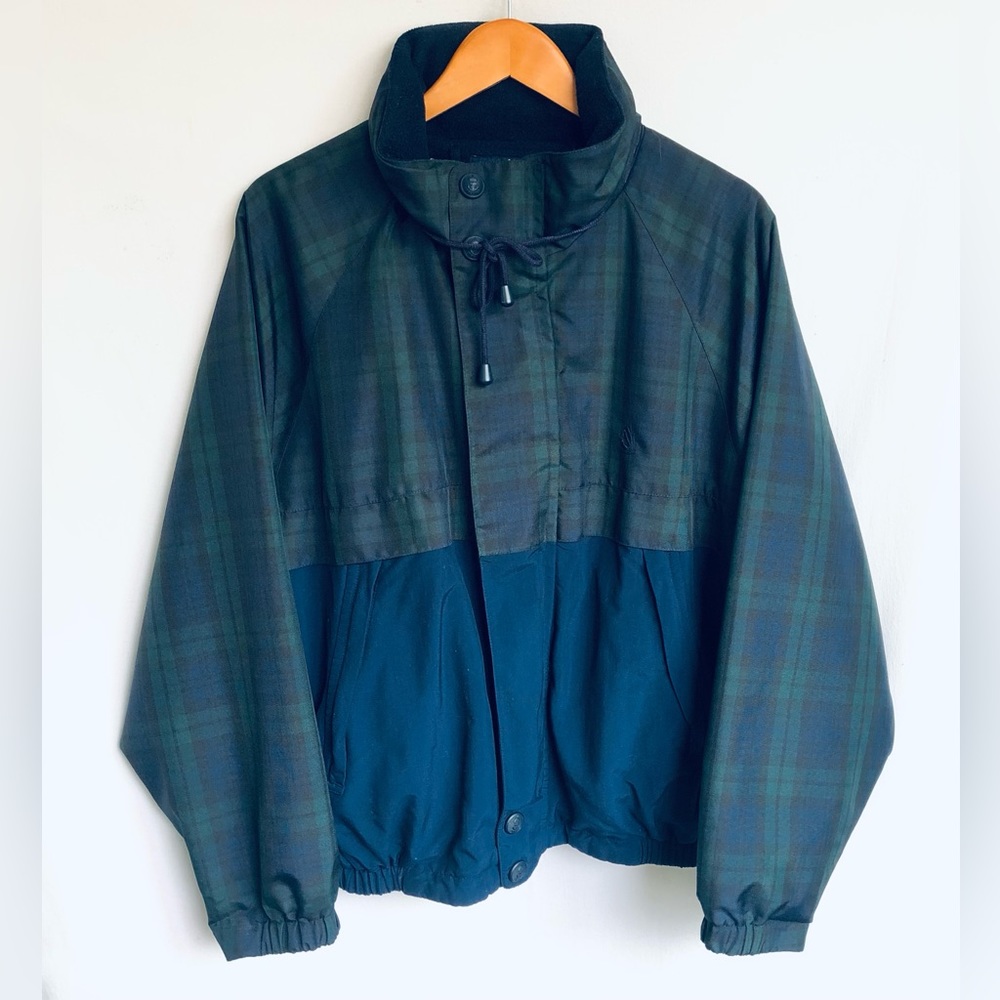 NAUTICA Jacket Medium Zip Up Hoodie Tartan Plaid